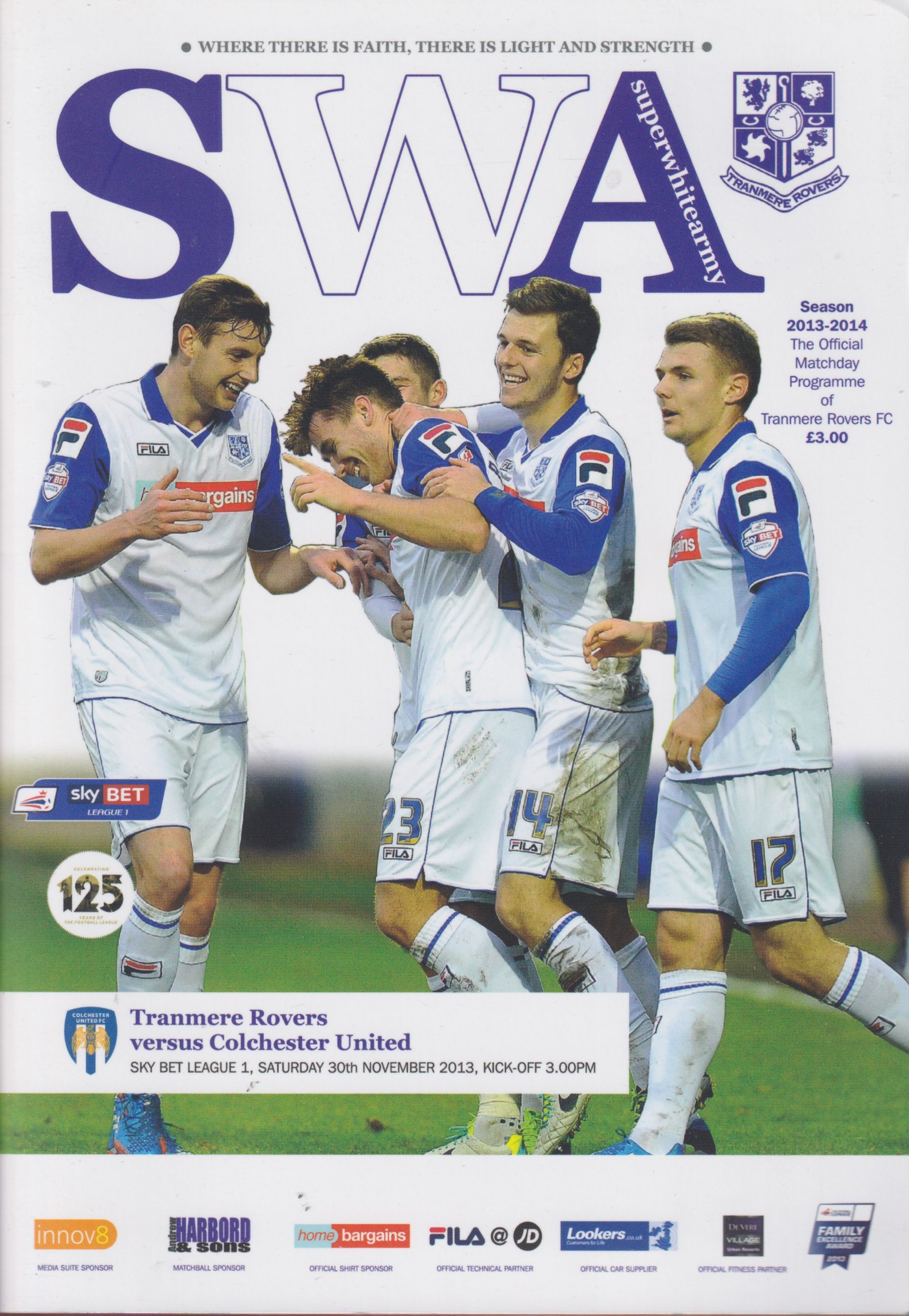 Tranmere Rovers v Colchester United match programme